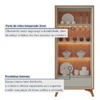 Cristaleira Com Adega E Iluminação Led Com Pés Em Madeira Mac