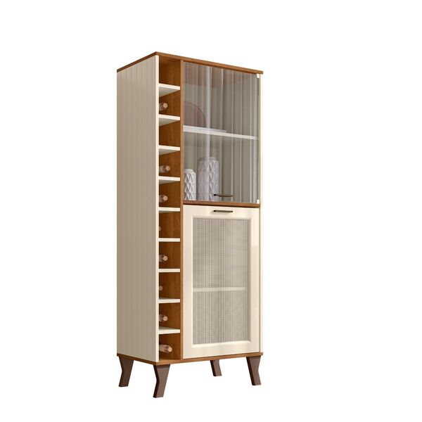 Cristaleira Com Adega Em Mdf Porta De Vidro 10 Nichos Life Na