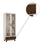 Cristaleira Com Adega Ester 2 Portas 1 Gaveta Castanho Wood B