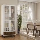 Cristaleira Com Adega Ester 2 Portas 1 Gaveta Castanho Wood B