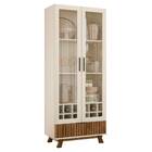 Cristaleira Com Adega Ester 2 Portas 1 Gaveta Mel Off White B