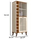 Cristaleira Com Adega Lateral 10 Garrafas Mdf Porta De Vidro