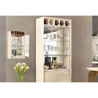 Cristaleira Com Espelho 4 Portas Adega E Led Graça Dj Móveis