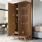 Cristaleira Com Lateral E Porta Ripada Jb Açaí Vidro Temp 4mm