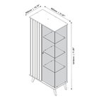 Cristaleira Com Lateral E Porta Ripada Jb Açaí Vidro Temp 4mm