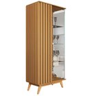 Cristaleira Com Lateral E Porta Ripada Jb Açaí Vidro Temp 4mm