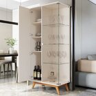 Cristaleira Com Lateral E Porta Ripada Jb Açaí Vidro Temp 4mm