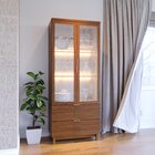 Cristaleira Com Led 2 Portas 2 Gavetas Com Marmorizado Ibiza