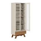 Cristaleira Com Portas De Vidro Bétis Amendoa Off White