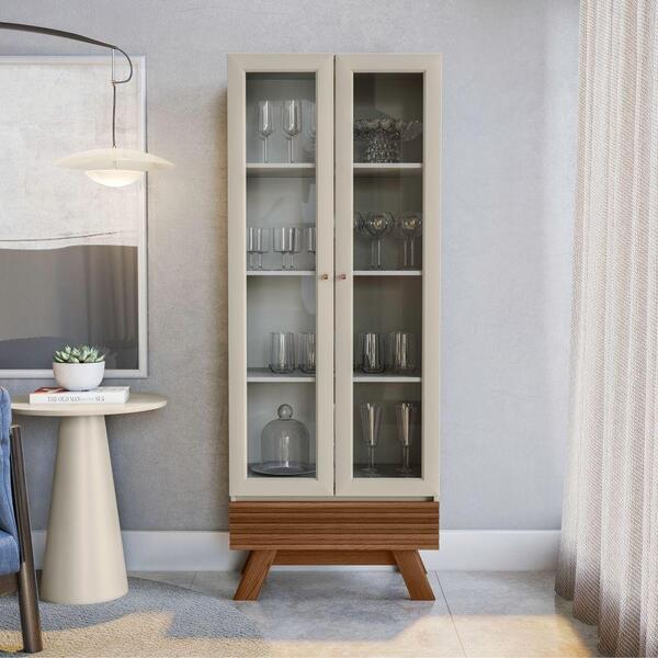 Cristaleira Com Portas De Vidro Bétis Freijo Off White