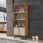 Cristaleira Com Vidros E 4 Portas Retrô 70cm Multimóveis Cr50