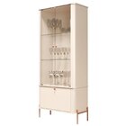 Cristaleira Curva 3 Prateleiras E Portas Em Vidro Puxador E P