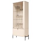 Cristaleira Curva 3 Prateleiras E Portas Em Vidro Puxador E P