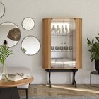 Cristaleira Curva Com Led 2 Portas Vidro Dalla Costa Freijó/p