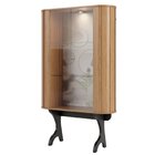 Cristaleira Curva Com Led 2 Portas Vidro Dalla Costa Freijó/p