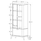 Cristaleira Curva Com Puxador E Pés Em Madeira Maciça Offwhite