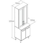 Cristaleira De 70 Cm Com 4 Portas Ipê/cristalo