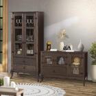 Cristaleira De Madeira Antiga Rustica Com Balcão Imbuia D112