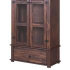 Cristaleira De Madeira Antiga Rustica Marrom