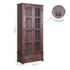 Cristaleira De Madeira Antiga Rustica Marrom