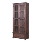 Cristaleira De Madeira Antiga Rustica Marrom