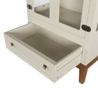 Cristaleira De Madeira Maciça 2 Portas + 1 Gaveta Off White