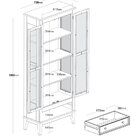 Cristaleira De Madeira Maciça 2 Portas + 1 Gaveta Off White