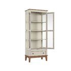 Cristaleira De Madeira Maciça 2 Portas + 1 Gaveta Off White