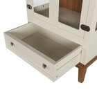Cristaleira De Madeira Maciça 2 Portas + 1 Gaveta Off White -