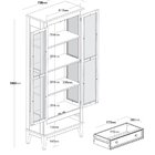 Cristaleira De Madeira Maciça 2 Portas + 1 Gaveta Off White -