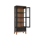 Cristaleira De Madeira Maciça 2 Portas + 1 Gaveta Preto - Fun