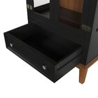 Cristaleira De Madeira Maciça 2 Portas + 1 Gaveta Preto - Fun