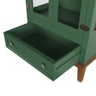 Cristaleira De Madeira Maciça 2 Portas + 1 Gaveta Verde