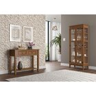 Cristaleira De Madeira Maciça 2 Portas Amêndoa