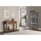 Cristaleira De Madeira Maciça 2 Portas Cinza