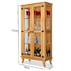 Cristaleira De Madeira Maciça 2 Portas De Vidro Luma Imbuia