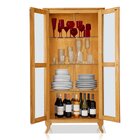 Cristaleira De Madeira Maciça 2 Portas De Vidro Luma Imbuia