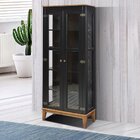 Cristaleira De Madeira Maciça 2 Portas Preto