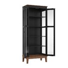 Cristaleira De Madeira Maciça 2 Portas Preto