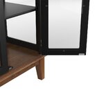 Cristaleira De Madeira Maciça 2 Portas Preto - Fundo Amêndoa