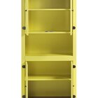 Cristaleira De Madeira Maciça 4 Portas Amarelo Lemon