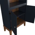 Cristaleira De Madeira Maciça 4 Portas Azul Petróleo - Fundo