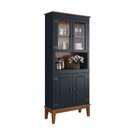 Cristaleira De Madeira Maciça 4 Portas Azul Petróleo - Fundo