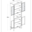 Cristaleira De Madeira Maciça 4 Portas Azul Petróleo - Fundo