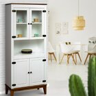 Cristaleira De Madeira Maciça 4 Portas Branco