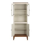 Cristaleira De Madeira Maciça 4 Portas Off White