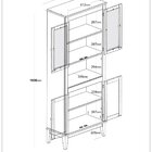 Cristaleira De Madeira Maciça 4 Portas Off White
