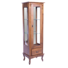 Cristaleira De Madeira Rústica 1 Porta 1 Gaveta com Espelho N