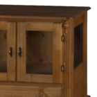 Cristaleira De Madeira Rústica 2 Portas 1 Gaveta Espelho Vidr