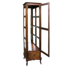 Cristaleira De Madeira Rústico 1 Porta 1 Gaveta Pés Luiz Xv V